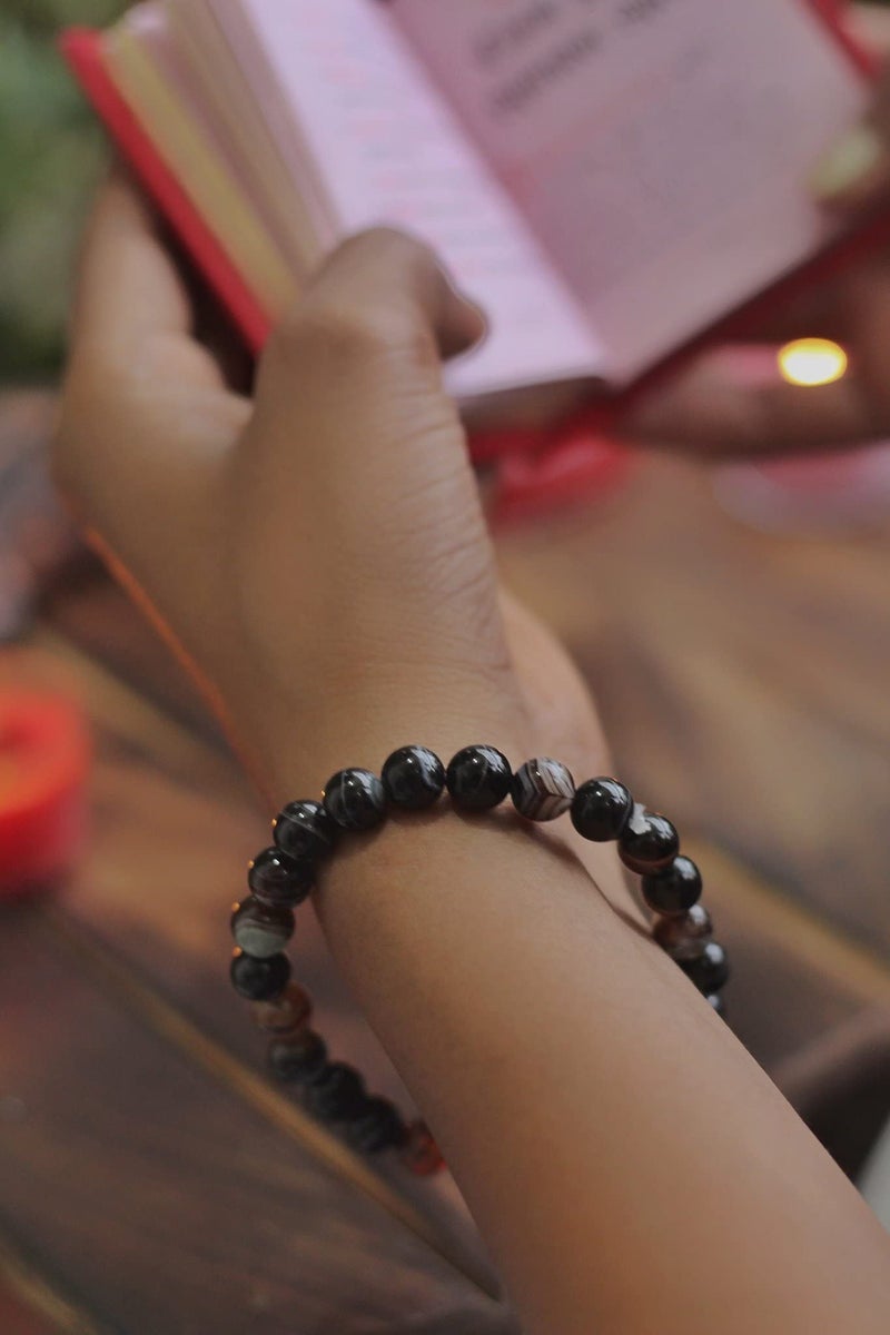 DHYANARSH Original Sulemani Stone Beads Wrist Bracelet - AAA Astronomy Jewelry - Natural Healing Stone for Reiki, Crystal Healing, Numerology -Authentic - Image 5